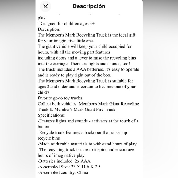 MEMBERS MARK GIANT RECYCLING TRUCK - Picture 16 of 16